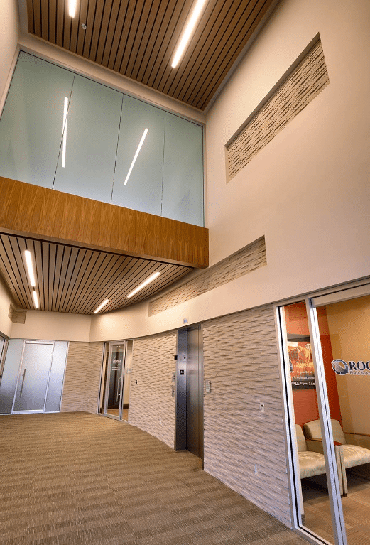 The hallway in 90 North Medical Office building.