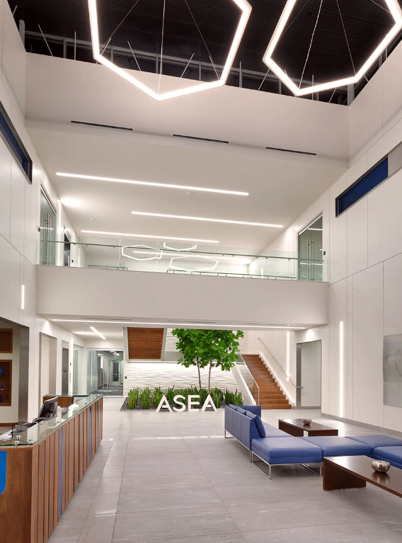 The lobby inside ASEA Global Headquarters.