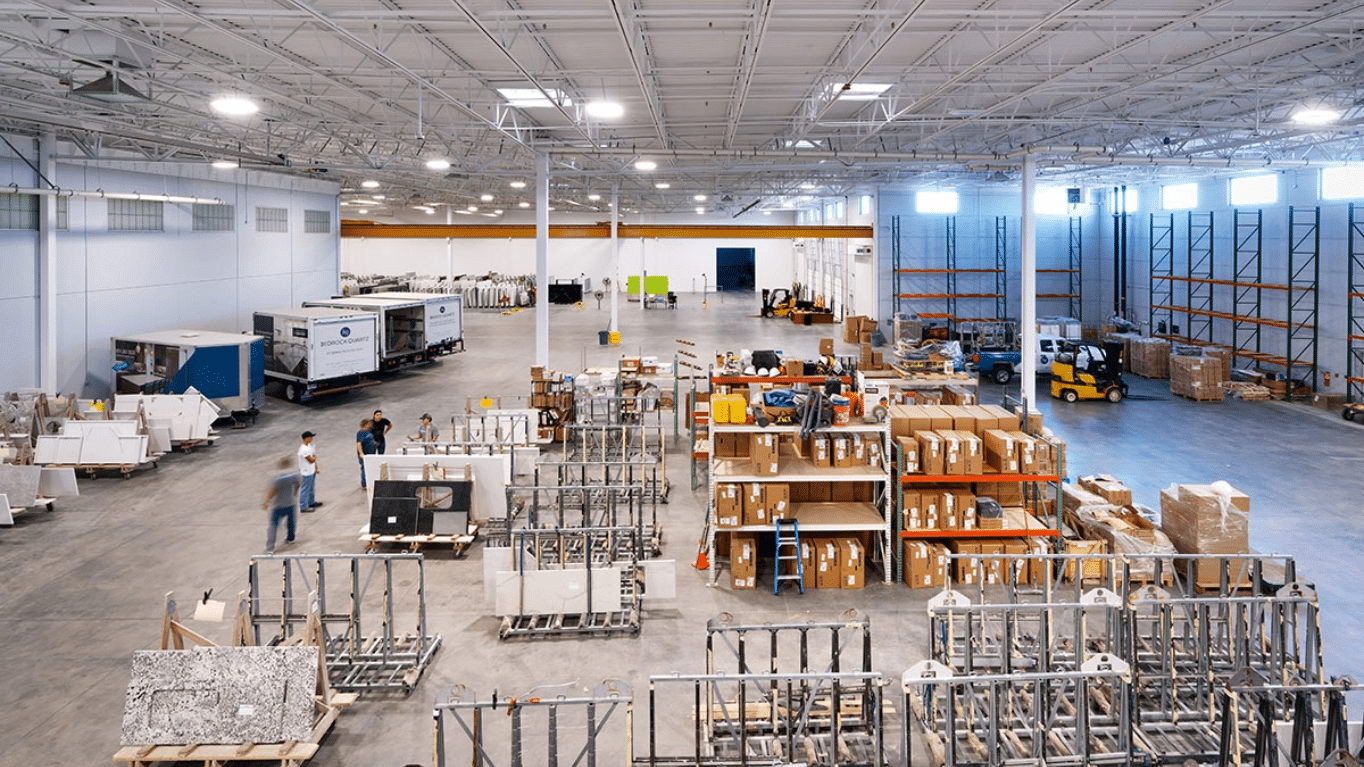 A warehouse inside Bedrock Quartz building.