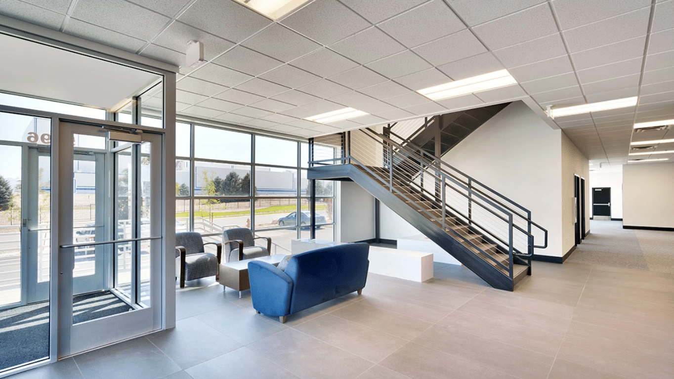 A hallway inside Bedrock Quartz building.