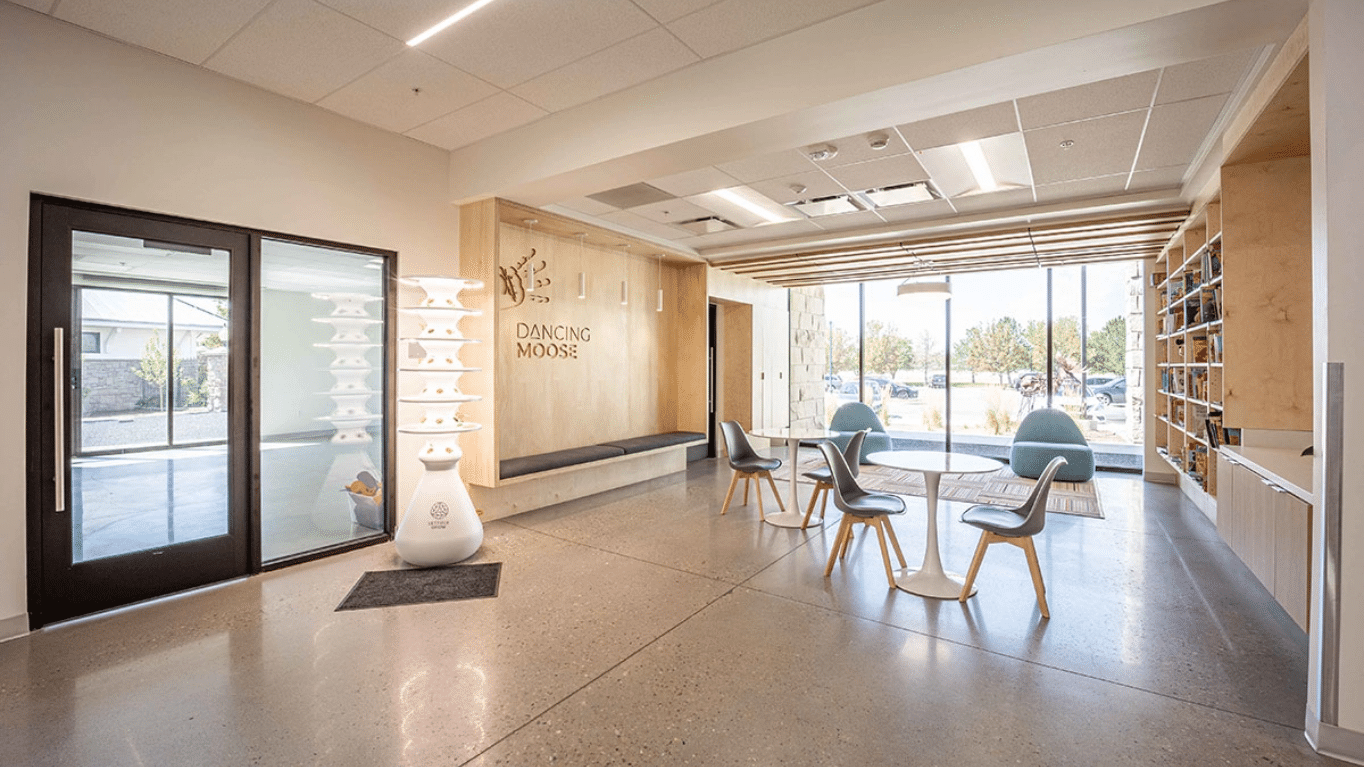 Lobby of Dancing Moose Montessori School.