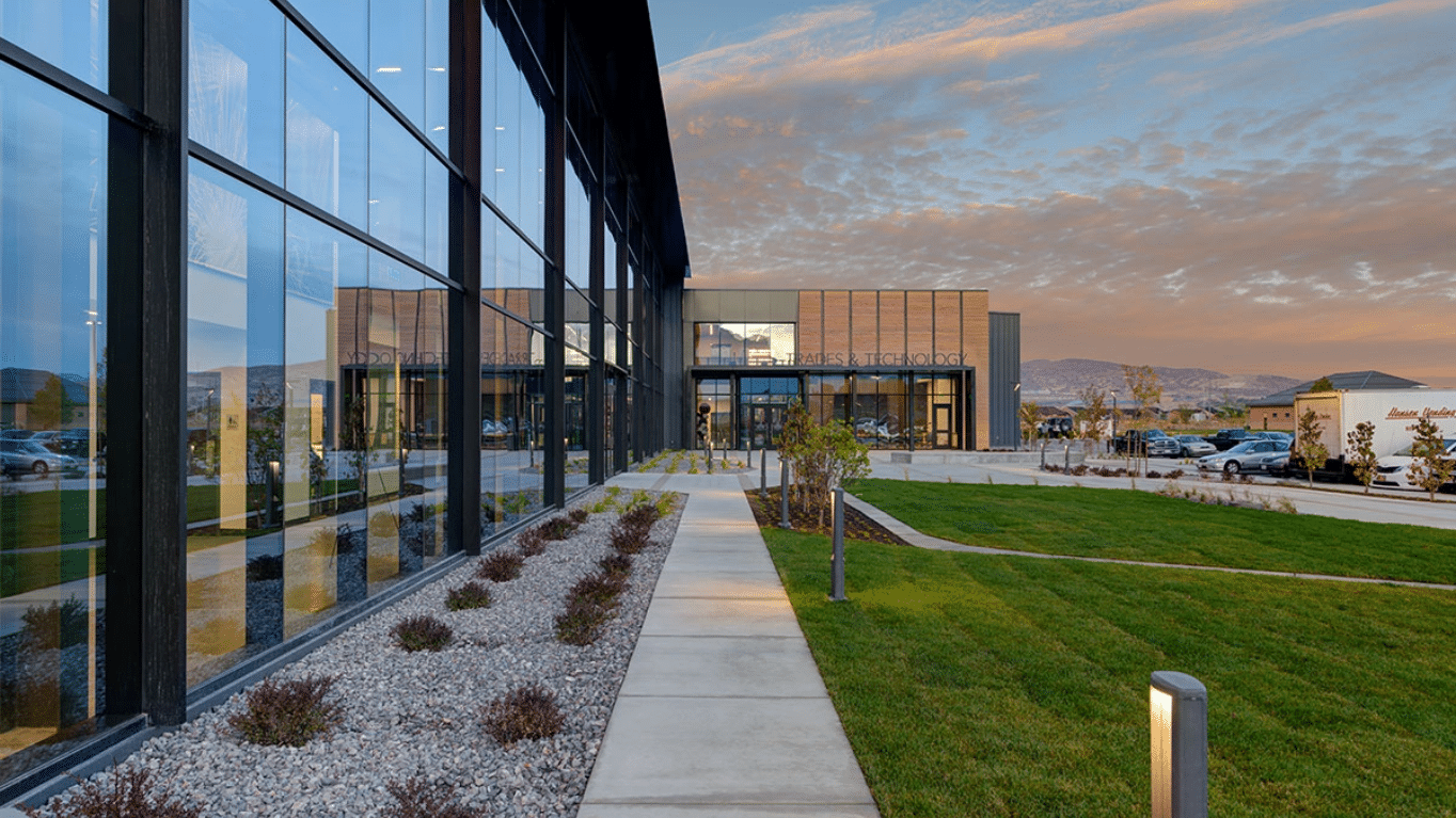 Front part of MTECH: Trades and Technology Building.