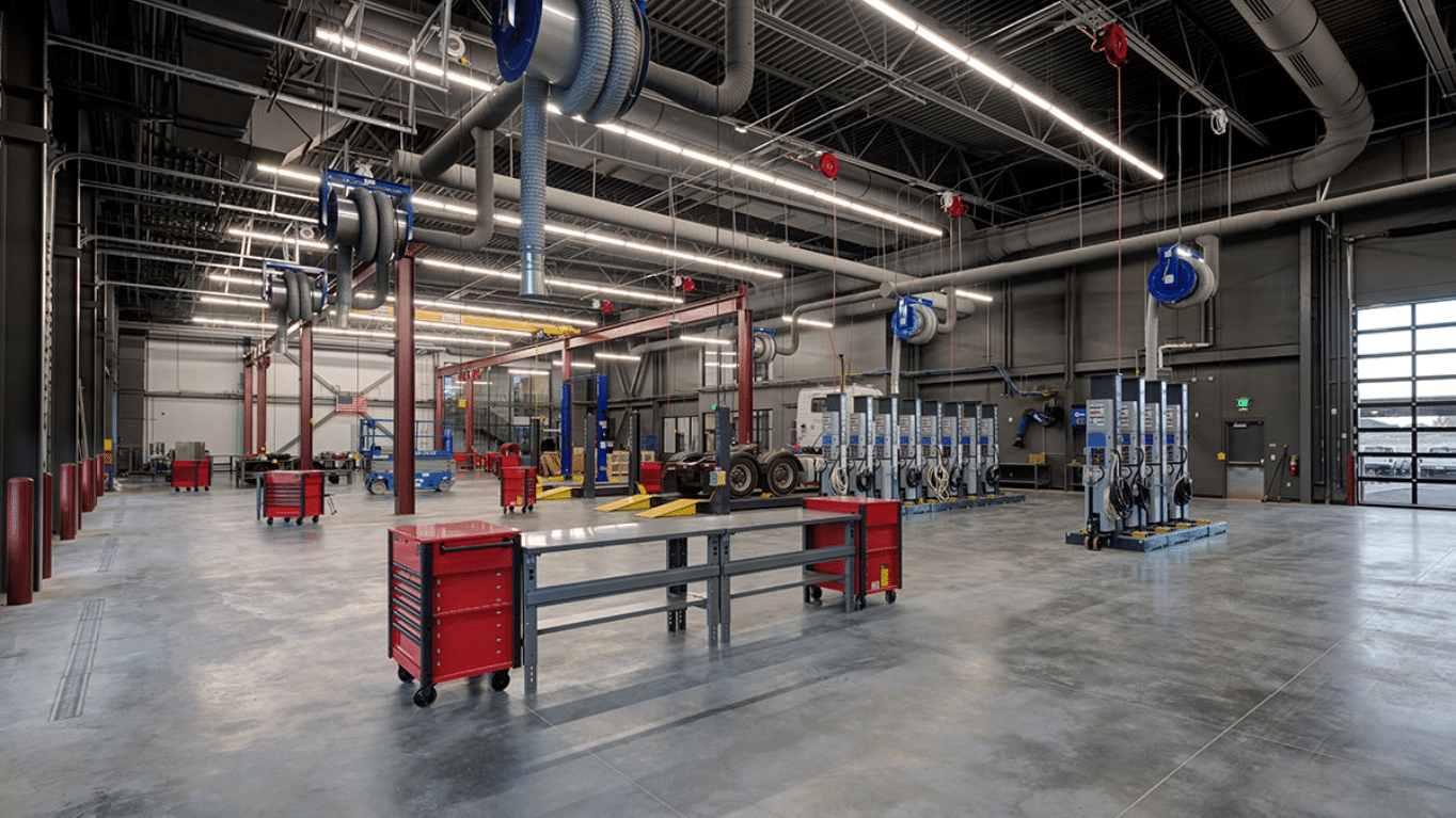 Workshop room inside MTECH: Trades and Technology Building.