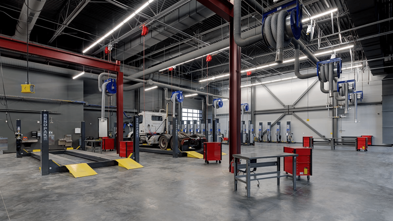 Workshop room inside MTECH: Trades and Technology Building.