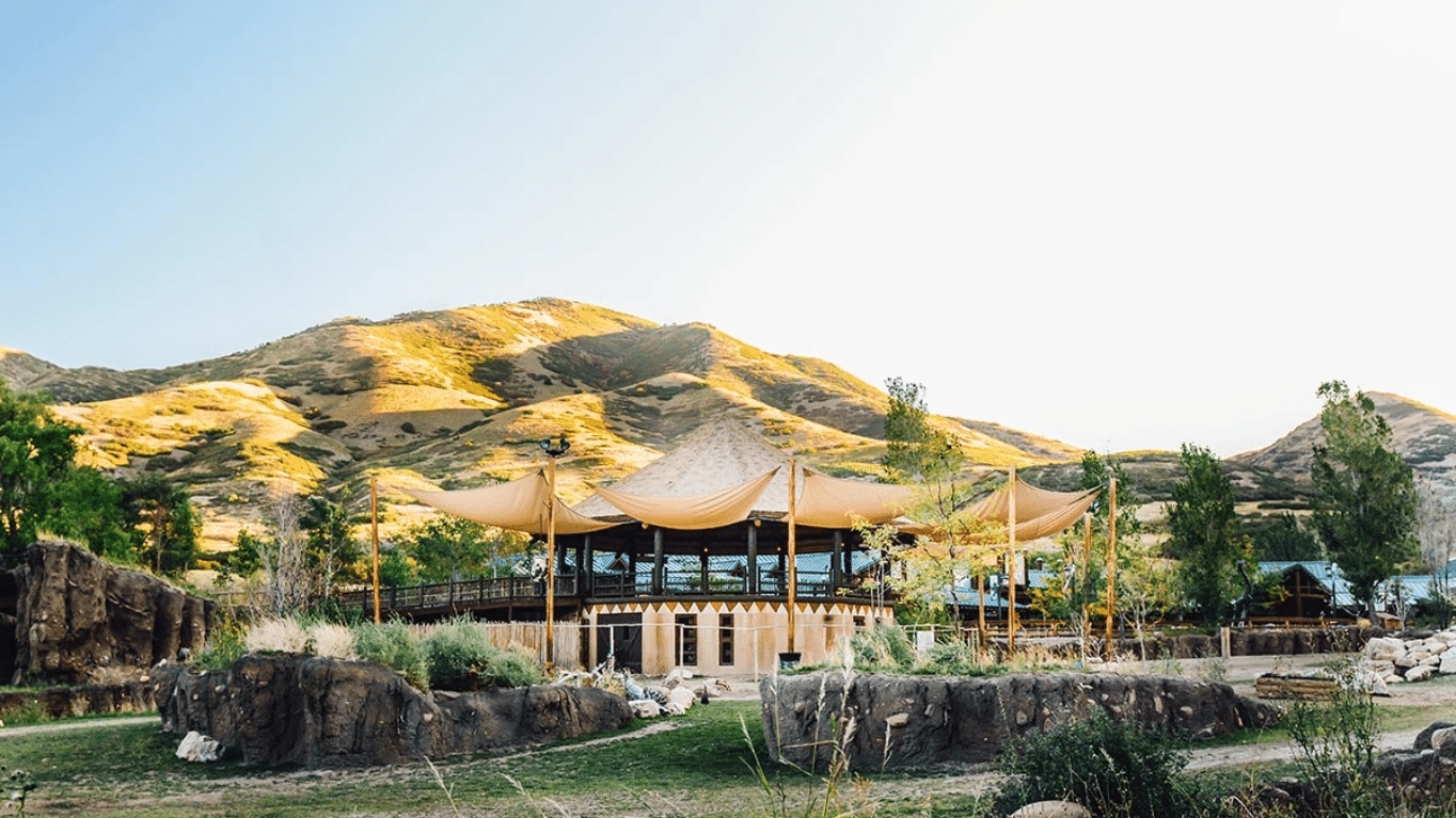 A view of Twiga Terrace inside of Hogle Zoo's African Savanna.