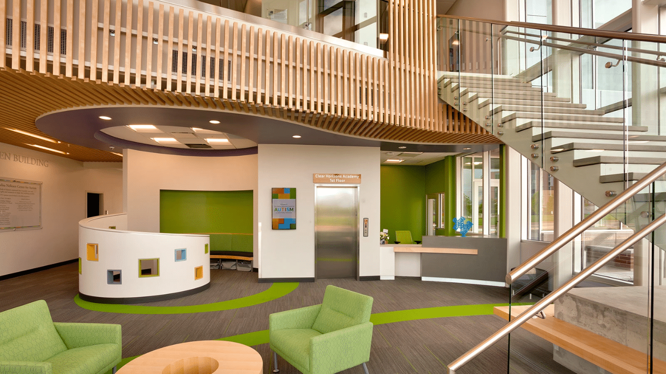 Lobby inside Melisa Nellesen Center for Autism.